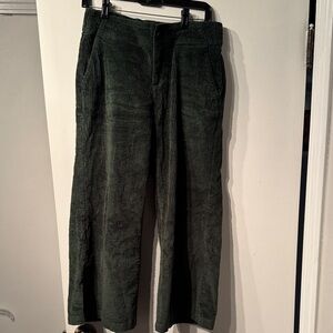 Women's Dark Green Corduroy Capris PACT M